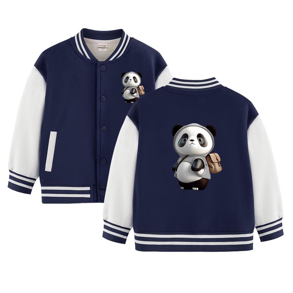 Giacca da Baseball Foderata in Pile per Bambini - Collezione Autunno/Inverno 2026, Capo d'Abbigliamento Versatile Taglia Media/Grande