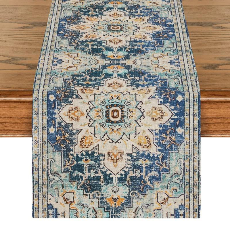 Ethnic Style Table Flag Restaurant Fabric Decoration Linen Tablecloth Dining Table Mat Bohemian Style Home Soft Decoration