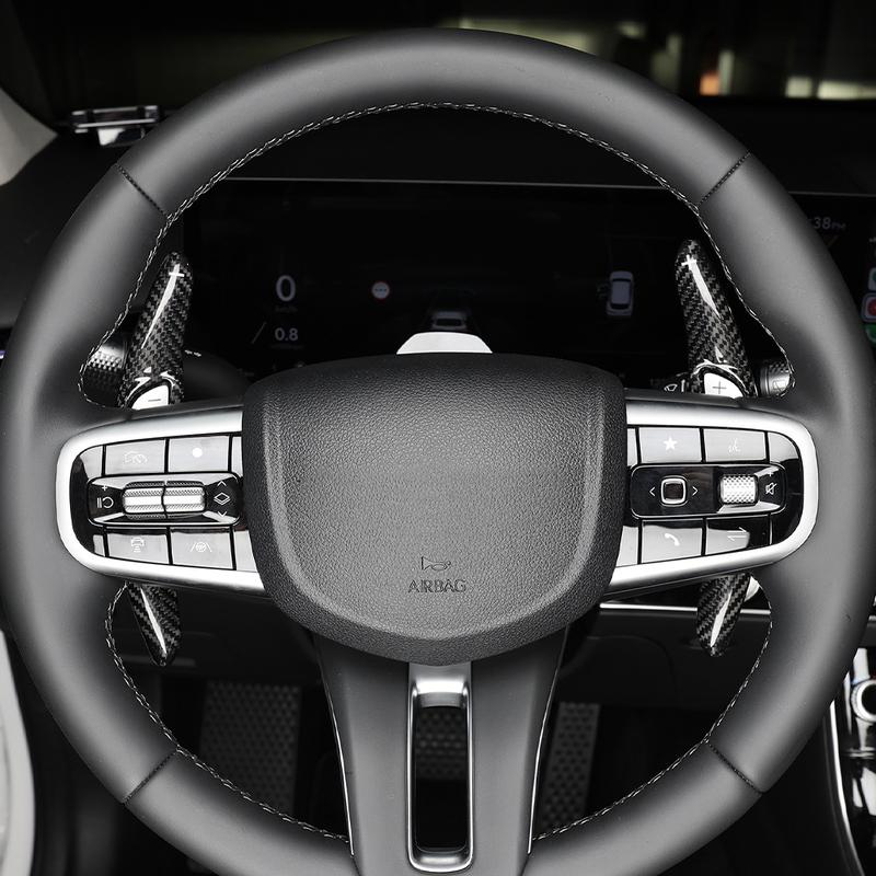 For Genesis G80 -2024 Sport Version Aluminum Alloy Real Carbon Fiber Steering Wheel Shifter Paddle Cover Trim Accessories