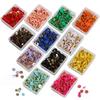 100pcs Colored Flat Thumb Tacks Roundness Plastic and Metal Flat Thumb Tacks for Office School & Personal Use