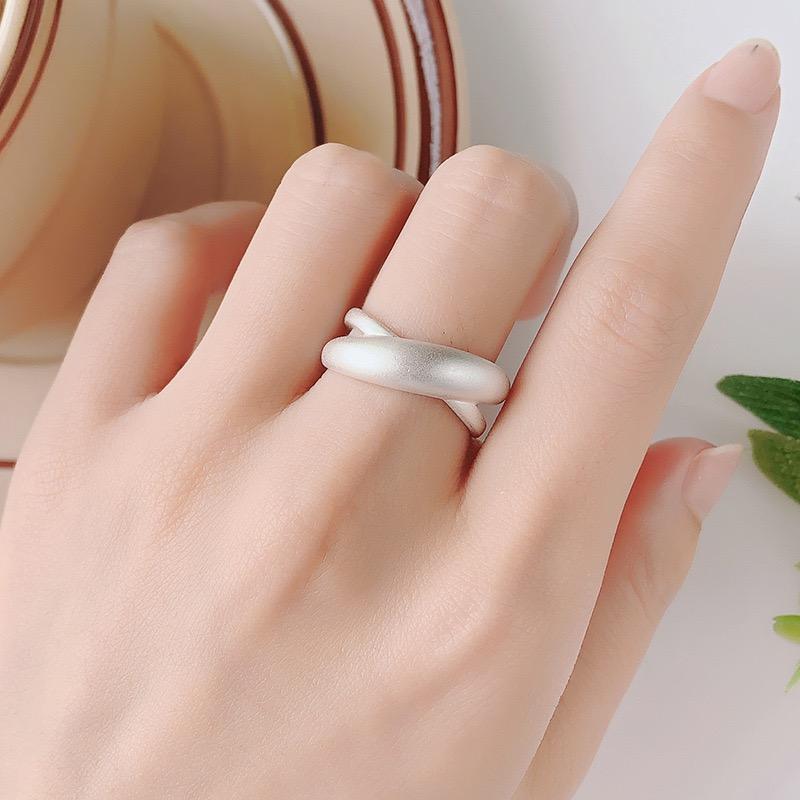 925 Sterling Silver Rings For Women Geometric Fine Jewelry Finger Adjustable Interware Sparkling Ring For Party Birthday Gift