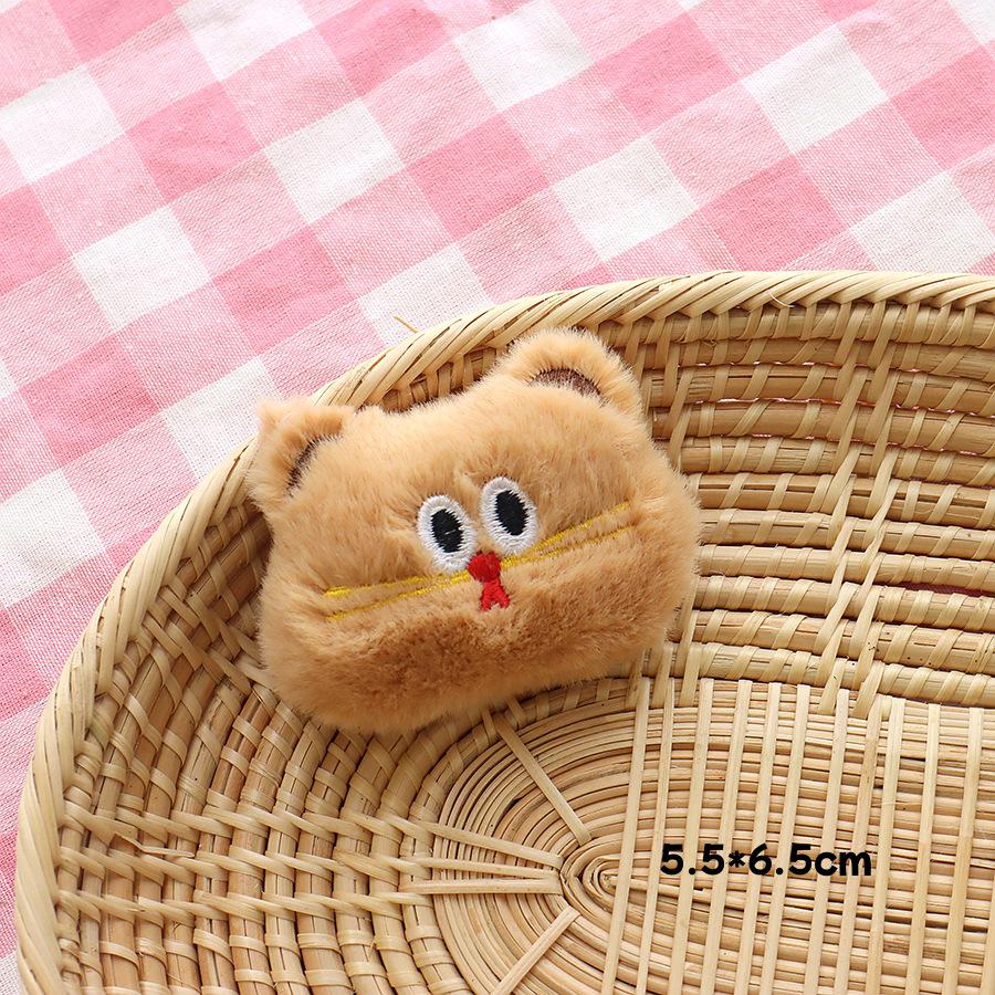 Cartoon Plush Cat Brooch - Funny Expression Kitten Accessories for Bags, Shoes & Hats