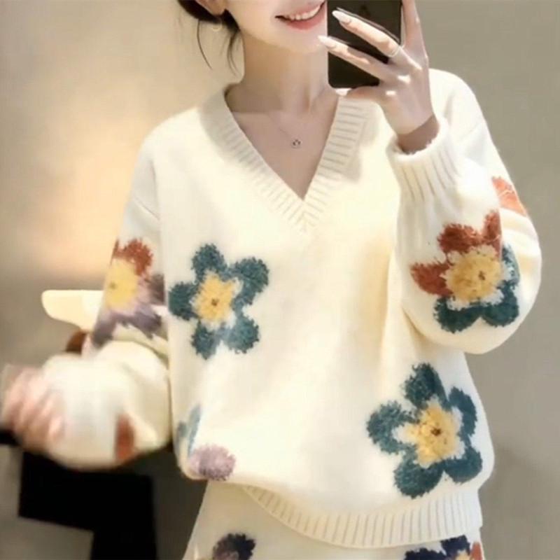 

Korean Style Knit Sweater & Slimming Skirt Two-Piece Set for Autumn/Winter One Size 80-120