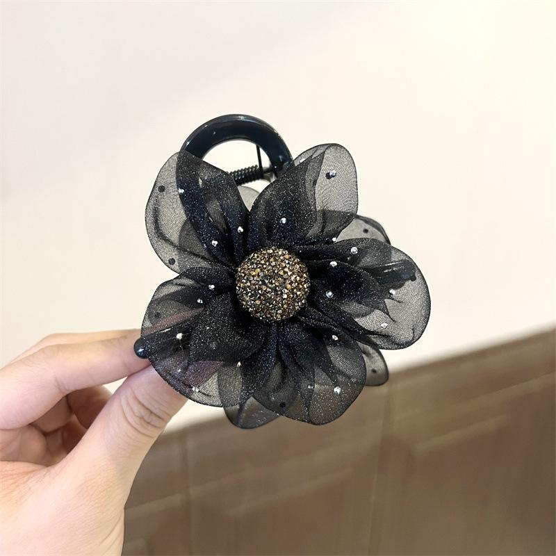 3PCS Water Diamond Sun Flower Gripper Women 2026 New Hair Shark Clip Half Tied Hair Clip At The Back of The Head Fashion Gripper