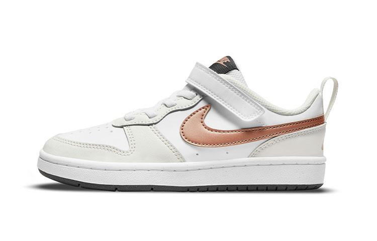 

Nike Court Borough Low 2 White Metallic Bronze PS BQ5451-116 29.5