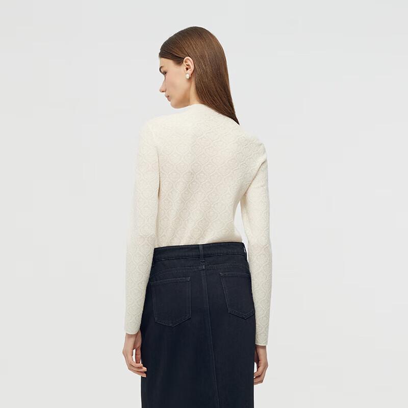 GOELIA Women's Jacquard Mock Neck Sweater