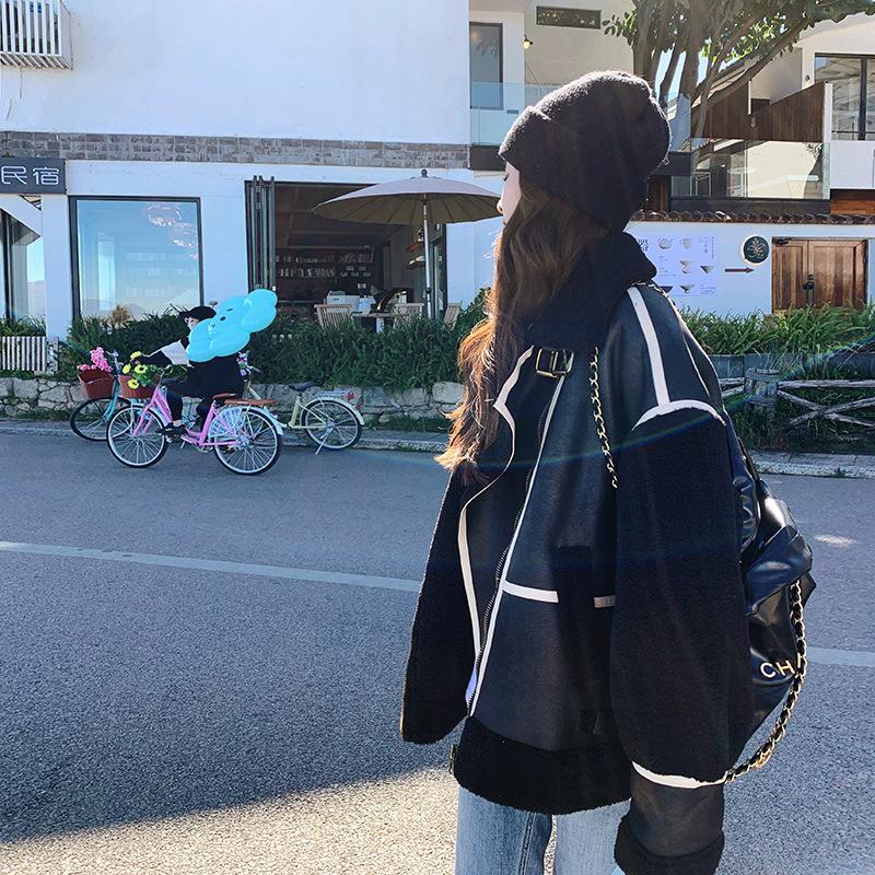 

Зимняя новая флисовая утолщенная гранулированная флисовая куртка Splicing XL