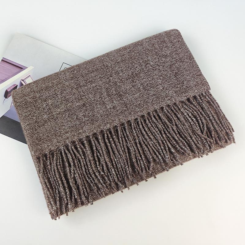 200*70cm Winter Soft Warm Cashmere Scarf Solid Color Shawls Wraps Long Blanket Scarf with Tassels