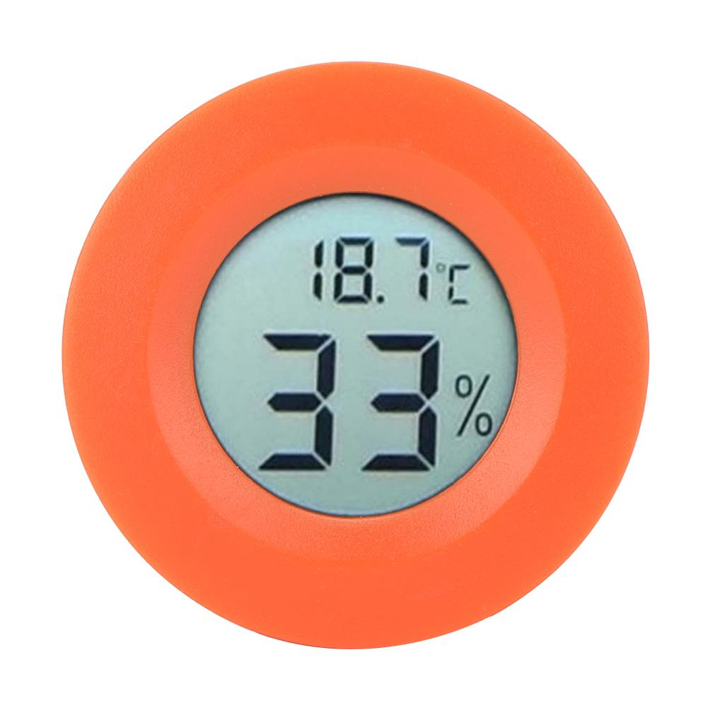 

Humidity Temperature Meter Mini Circular Embedded Digital LCD Thermometer Hygrometer Humidity Temperature Meter Indoor помаранчевий
