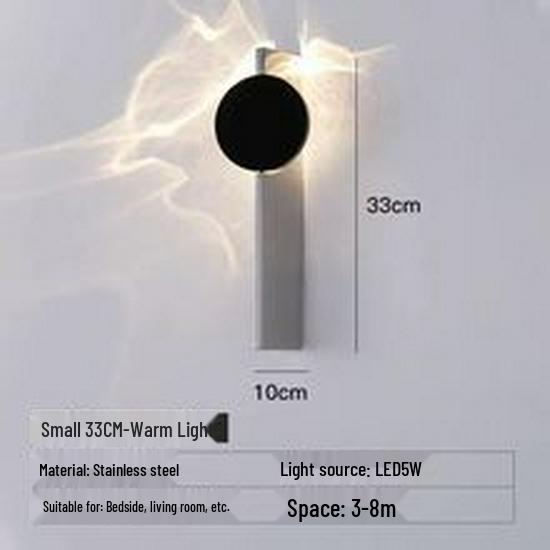 

Mid-Century Ripple Wall Lamp, Rotating Atmosphere Light for Living Room Black/Luo Color
