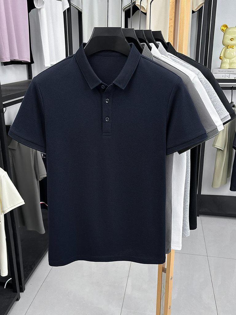 Bu Yi Fan Summer Short Sleeve Cooling Polo Shirt - Pure Color, High Quality, Versatile