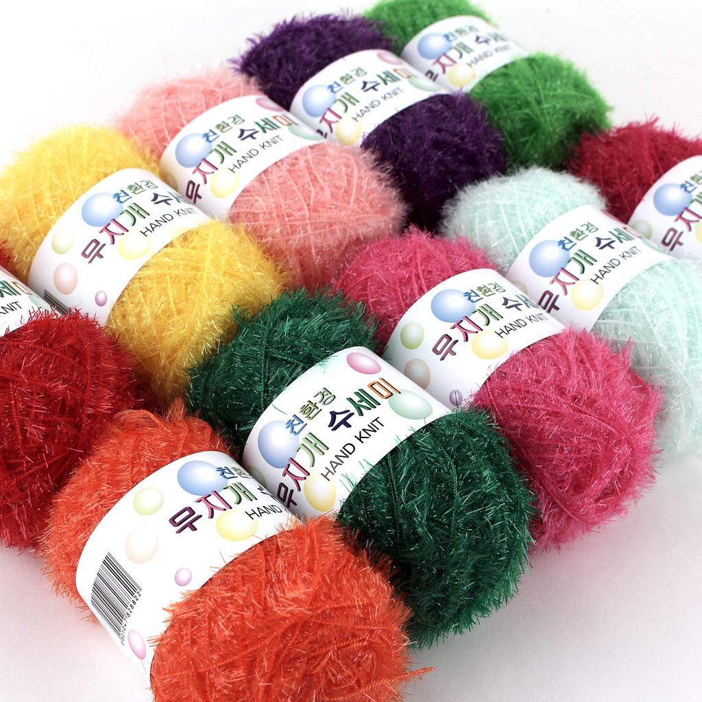 Korean Brush Printed Scrubber 10 400g Per Polyester Yarn Thread, Colors, Ball, 100%