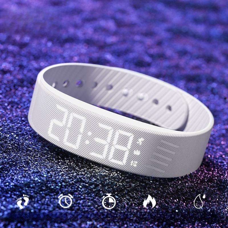 

1 шт. студенческие умные часы спортивные подсчет шагов вибрационный будильник многофункциональные электронные часы спортивный браслет водонепроницаемые для жизни девочка белый