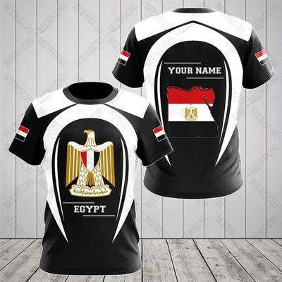 T-Shirt mit ägyptischer Flagge und Wappen, Grafik, Sommer, lässiger Pullover, Herrenmode, O-Ausschnitt, T-Shirts für Jungen, übergroße kurzärmelige Oberteile
