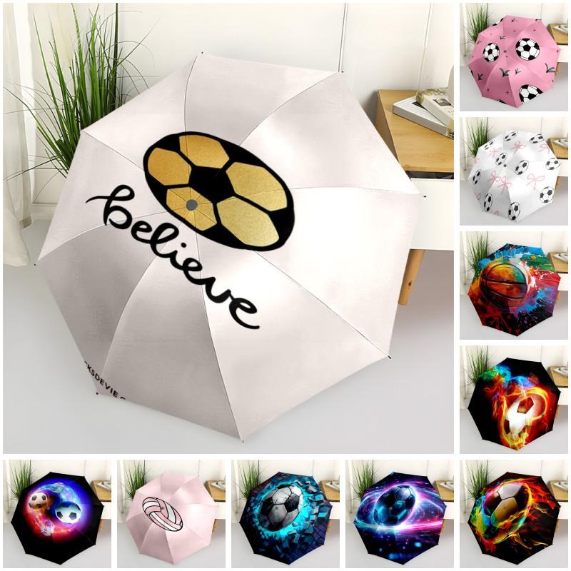 1pc football Umbrella Portable Folding Umbrella Iron Frame Hole Bone Structure Outdoor Home Umbrella
