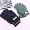 Autumn and Winter Cold-proof Knitted Gloves Men's Velvet Thickened Warm Outdoor Riding Warm