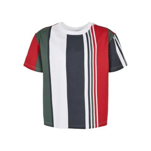 Urban Classics Boys Block Stripe Heavyweight All-Over Print Oversized T-Shirt