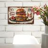 "It's Burger Time!" Vintage Metal Tin Sign | 12"x8" Rustic Iron Decor | 2D Flat Wall Art for Home Bar, Kitchen, Cafe