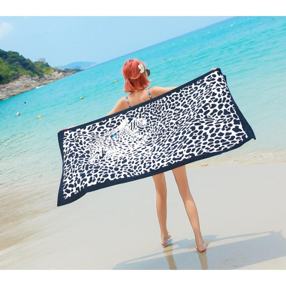Manufacturers Do Set Double-sided Velvet Superfine Fiber Hemmed Beach Towel Quick-drying Swimming Summer Outdoor