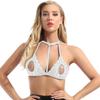 Woman's Lace Sheer Hollow Out Bra Lingerie Unlined Wireless Triangle Bralette Crop Top