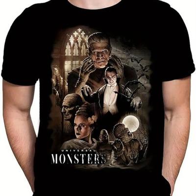 Pánské gotické hororové tričko Universal Monsters Celoroční Čistá bavlna Ležérní Streetwear Vhodné pro muže i ženy