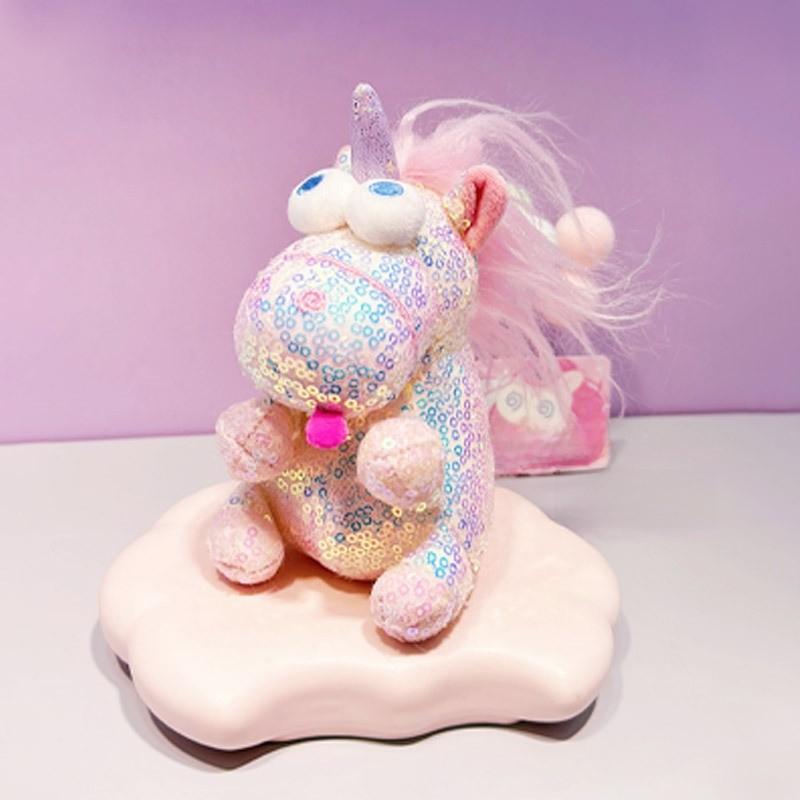 Jinnew Scruffy Creative Unicorn Plush Cartoon Pendant With Sequins For Girl