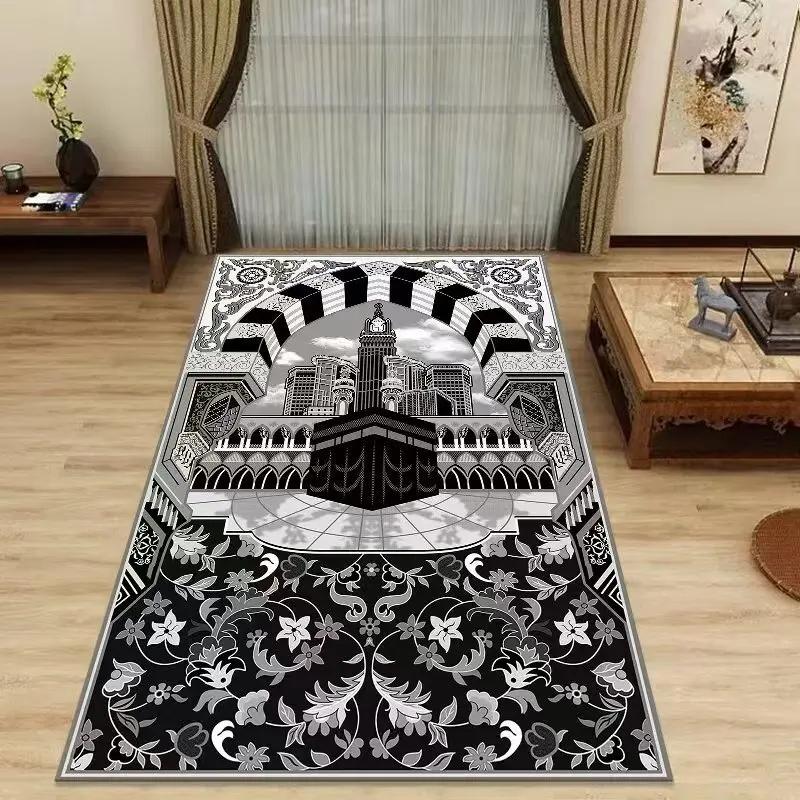 Authentic Ethnic Muslim Prayer Rug Living Room Decor Anti-slip Carpets Bedroom Soft Rug Entrance Doormat Cultural Muslim Carpet