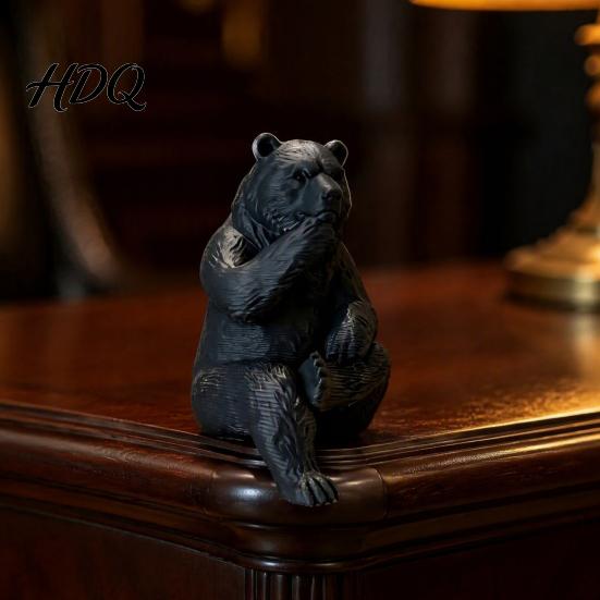 Creative Gifts for Animal Lovers 3D Print Bear Figurine Statue Matte Resin Relief Sculpture Nordic Office Desk Aesthetic Decorations Minimalist