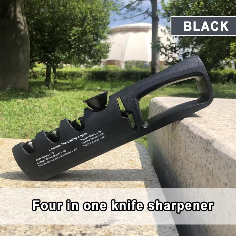 4 Stages Type Knife Sharpener Multi-function Scissors Sharpening Tool Stainless Steel Sharpening Stone for Kitchen