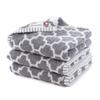 Hartwell Imabari Towels, Nordic-style Face Towels, Made In Japan, Simple Nordic Pattern, Loop Towels, Set of 3, Corabelle Geometric Gray Towel Set