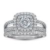Princess Square Row Diamond Ring - Women's S925 Sterling Silver Micro-set Zircon Square Diamond Ring