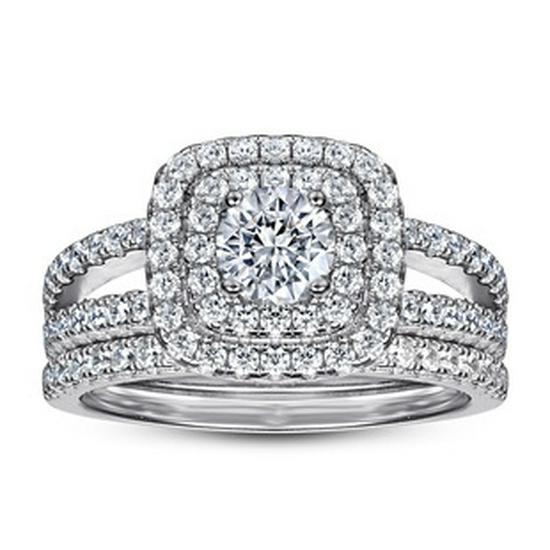 Princess Square Row Diamond Ring - Women's S925 Sterling Silver Micro-set Zircon Square Diamond Ring