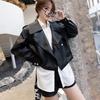 Spring Autumn Women PU Leather Jacket Casual Lady Windproof Motorcycle Leather Coat