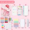 A6 Purple Marble with Calculator Money Budget Planner Binder Zipper EnvelopesCash Envelopes For Budgeting Money Organizer Binde