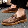 Fashion Men Casual Shoes Luxury Men's Loafers Handmade Leather Men's Shoes Moccasins Slip On Flats Male Tassel Driving Shoes for Man
