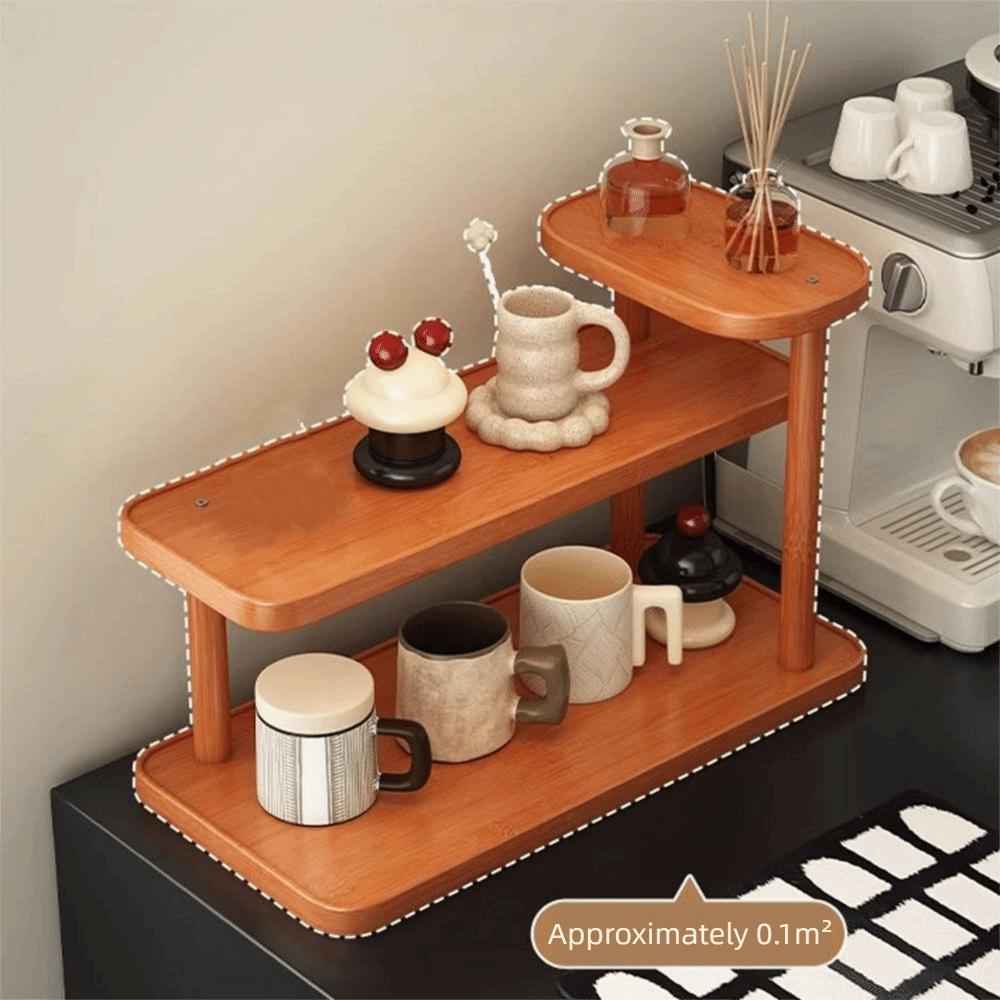 Bamboo Cup Storage Rack Large Capacity Water Bottle Holder Multifunctional Cup Holder  Doll Storage