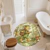 Forest Leopard,Round Area Rug,Carpet Rug for Living Room Bedroom Sofa Playroom Decor,Non-slip Floor Mat