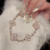 K Real Gold Electroplated Zircon Flower Bracelet Light Luxury High-end Bracelet Sweet and Elegant Daily Versatile Jewelry Women