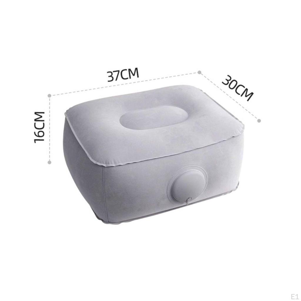 Inflatable Foot Rest Quickly Inflate and Deflate Travel Footrest Soft Flocked Surface