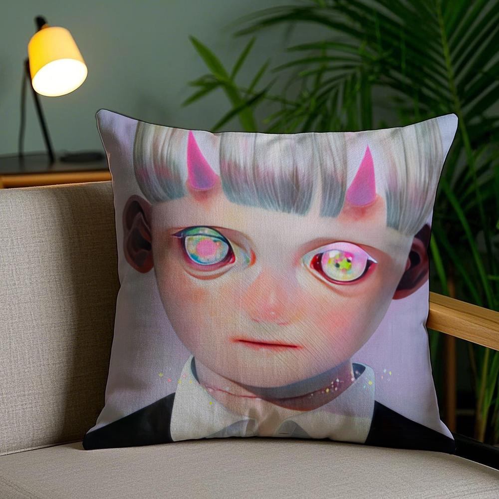 Cute Boy H-Hikari Shimoda Cushion Cover Soft Short Plush Double-Sided Printing Home Decor Machine Washable Pillow Case Gift