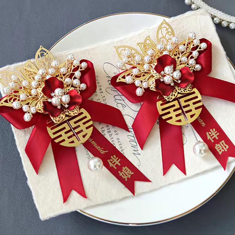 High-Quality Wedding Corsage Pin & Lapel Flower Set for Bride, Groom, Parents & Grandparents
