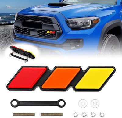 Q QUNSUNUS 3 Color Front Grille Badge Emblem Tacoma 4Runner Tundra Sequoia Rav4 Highlander Yellow/Orange/Red