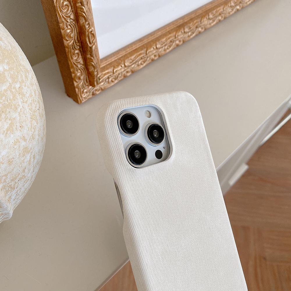 For iPhone 15 Pro Case Jeans Cloth Texture PU Leather + PET Back Cover