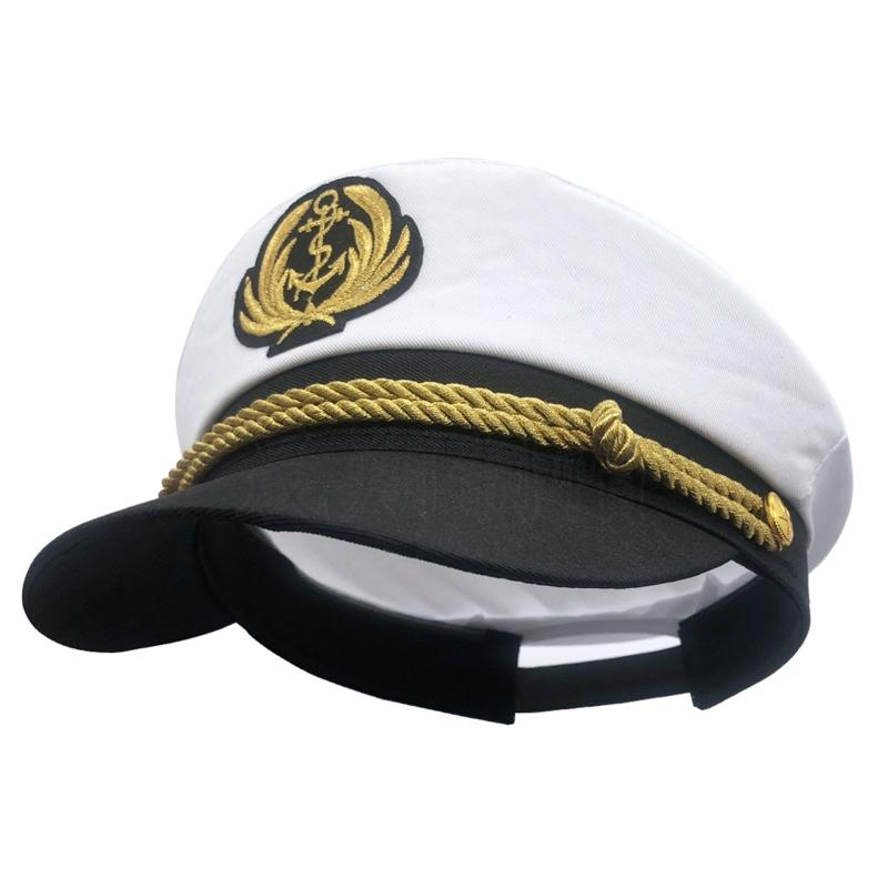 Yacht Captain Hat Sailor Captain Costume Men Navy Marine Hat Adjustable Boat Navy Hat for Adult Kid Men Women