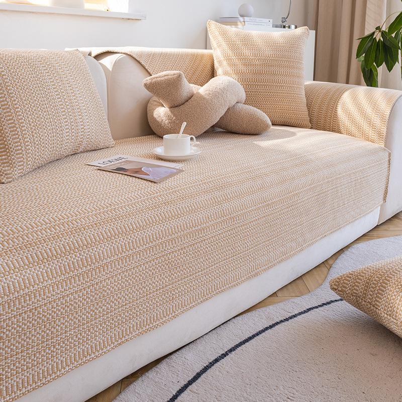 Cotton and Linen Sofa Cushions, Non-slip, High-end Sofa Covers, All-inclusive, Simple Thickened Cushion Cover, Universal for All Seasons