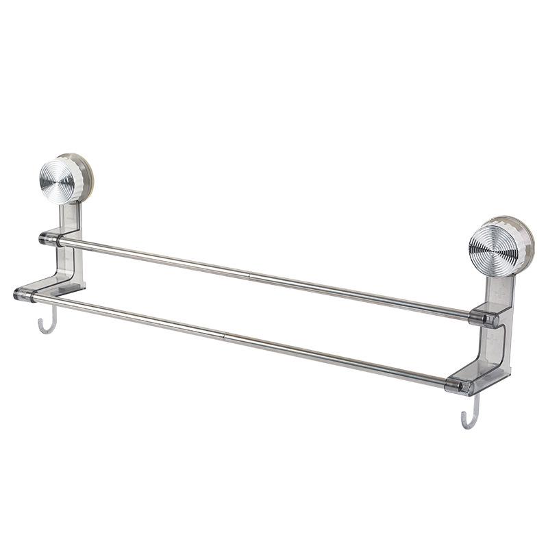 Retractable No-Drill Suction Cup Towel Rack and Hook for Bathroom Storage