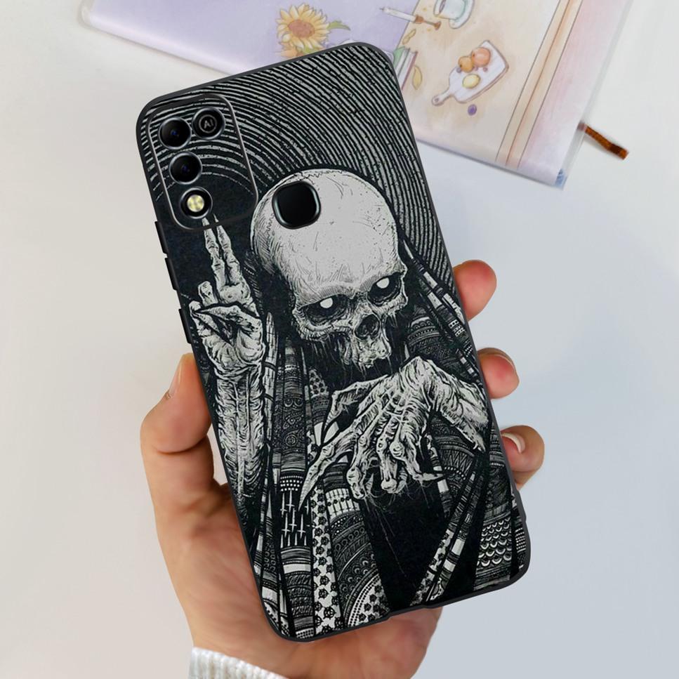 For Infinix Hot 11 Play 6.82" Soft Silicone Phone Cases For Infinix Hot 11 Play 11play 10Play Cover Luxury Flowers Funda Capa