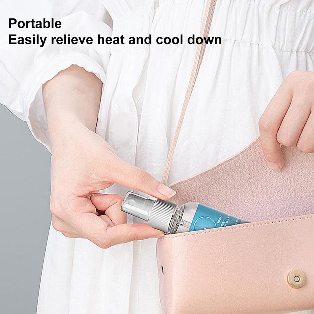 100ml Portable Cooling Spray Fine Mist Body Cooling Spray Summer Outdoor Car Seats Quickly Cooling Spray