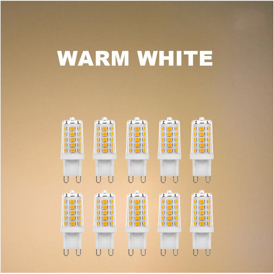 10 Adet AC220V G9 Lamba Dim Edilebilir 5W PC Seramik Titreşimsiz 2835SMD 32LED Süper Parlak LED Ampul Ev Aydınlatması İçin