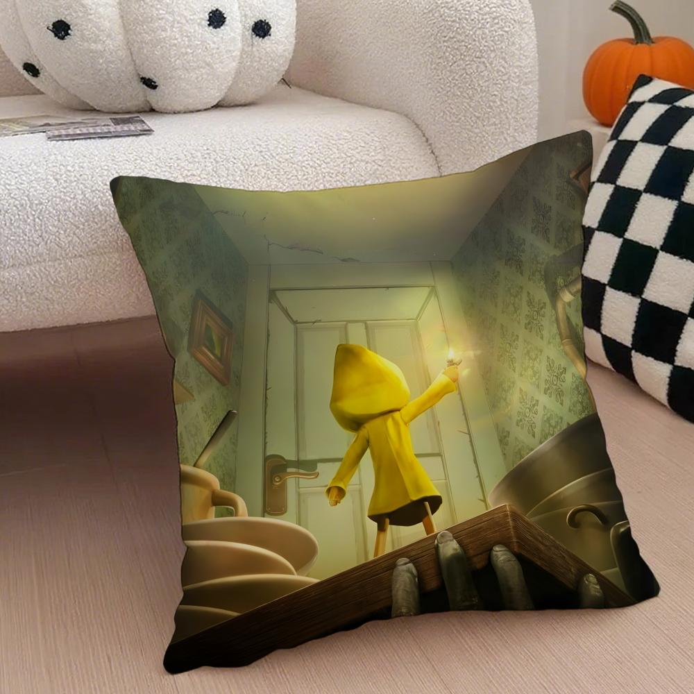 Thriller GAME LLittle Nightmares Cushion Cover Throw Pillow Cover Hidden Button Durable Polyester Chair Cushion